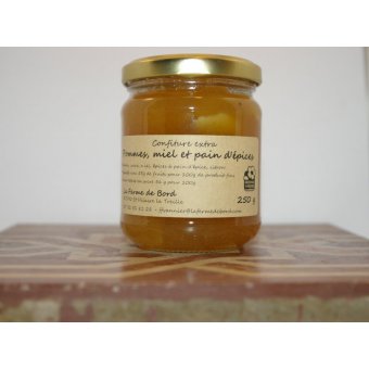 confiture de pommes, miel et pain d'épices 220 g