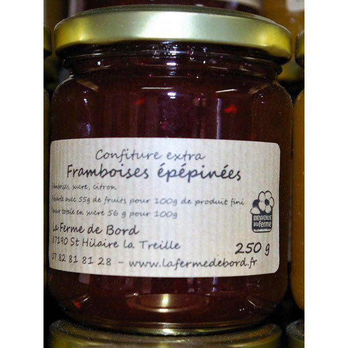confitures de framboises épépinées 220 g