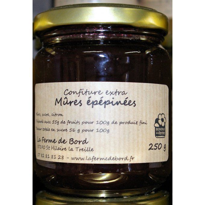 confitures de mûres épépinées 220 g